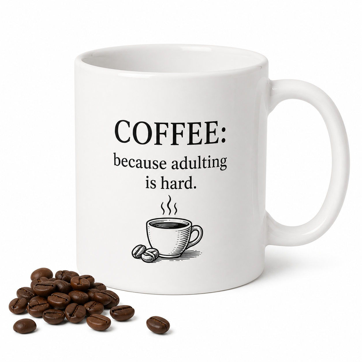 Adulting is hard mug product photography